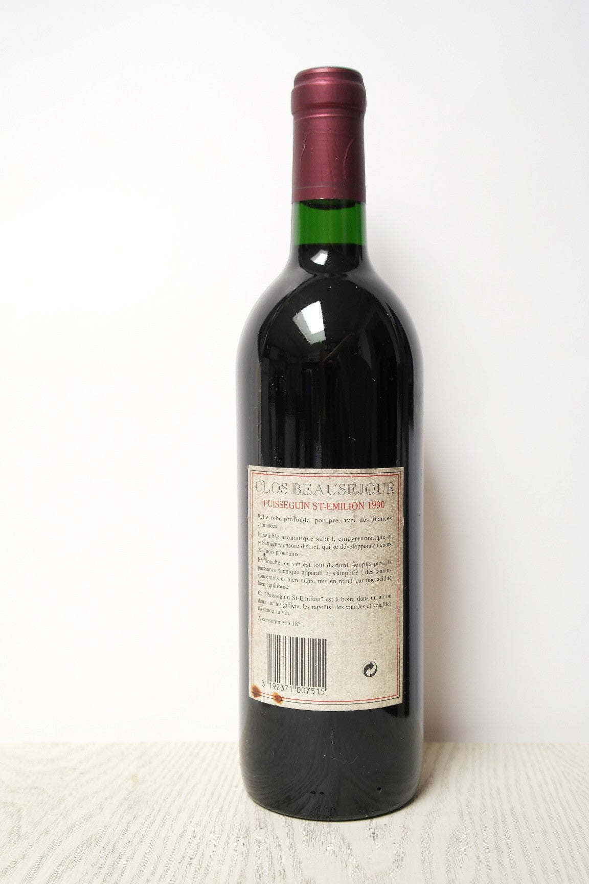 Clos Beausejour Vin 1990