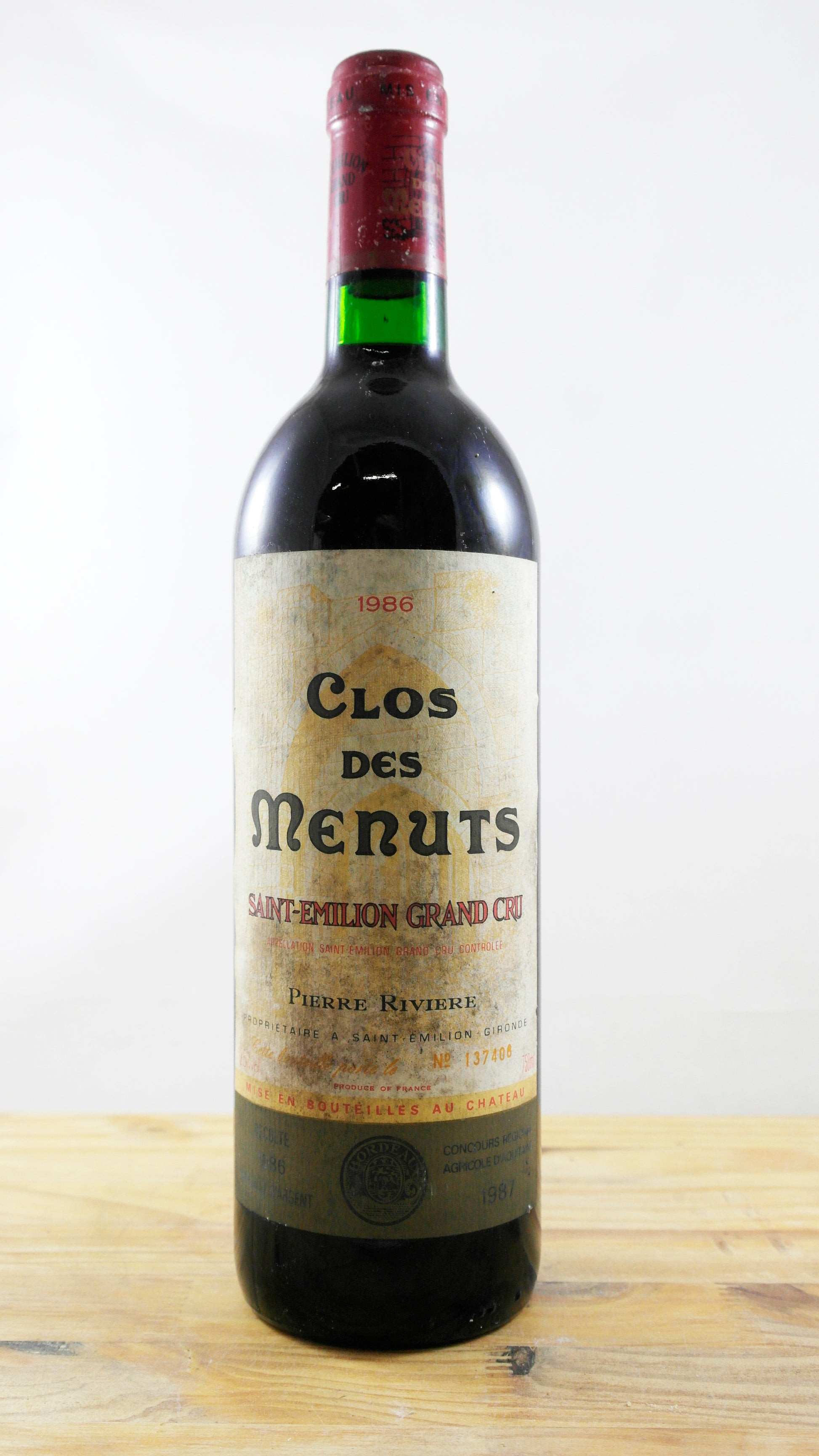 Vin Année 1986 Clos des Menuts