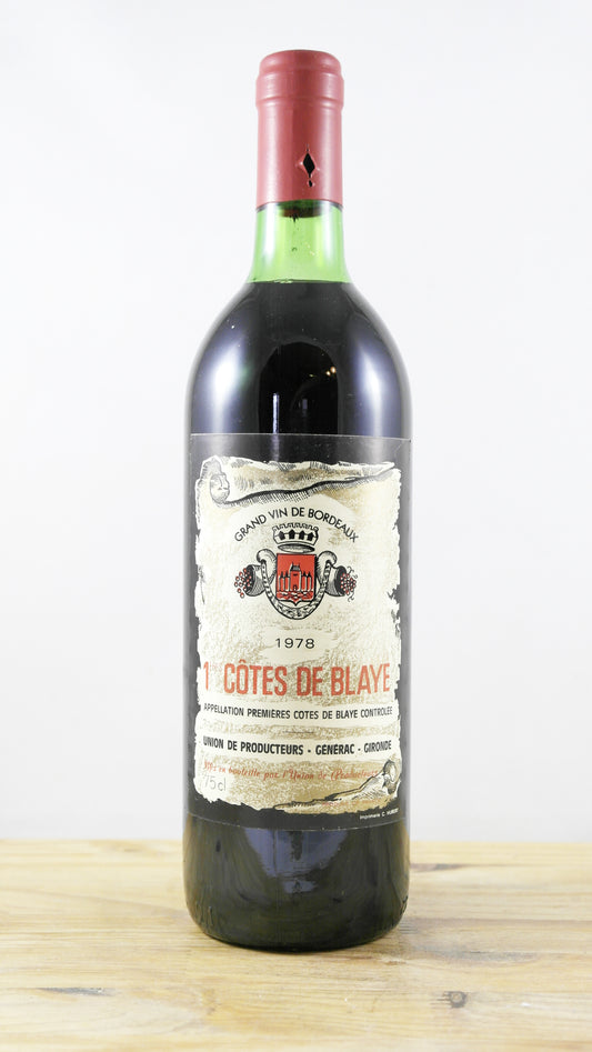 1ères Côtes de Blaye Union des producteurs Générac 1978 CA
