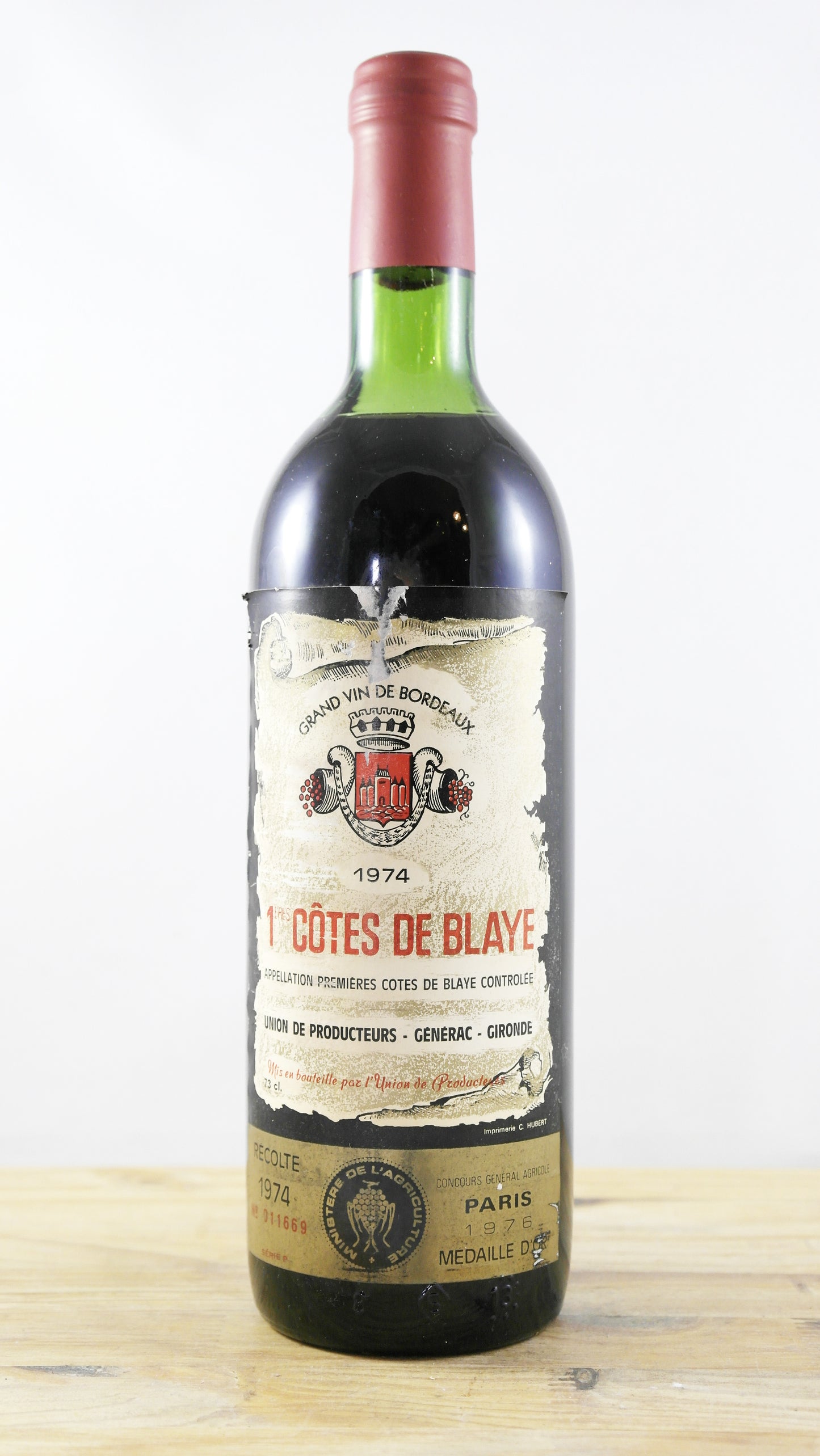 1ères Côtes de Blaye Union des producteurs Générac 1974 ELA