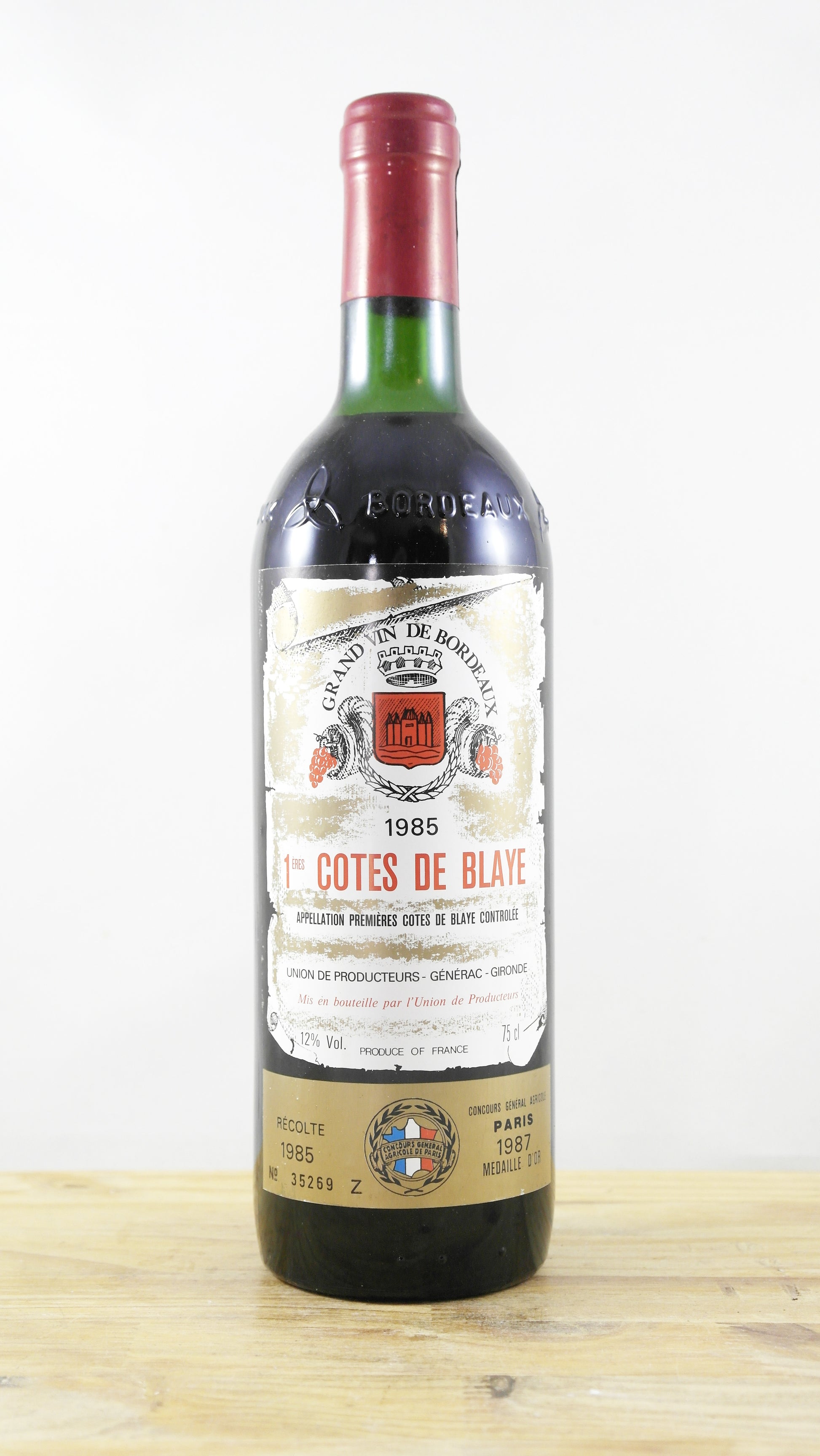1ères Côtes de Blaye Union des producteurs Générac 1985 CA