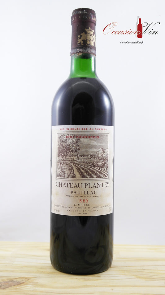 Château Plantey Vin 1986