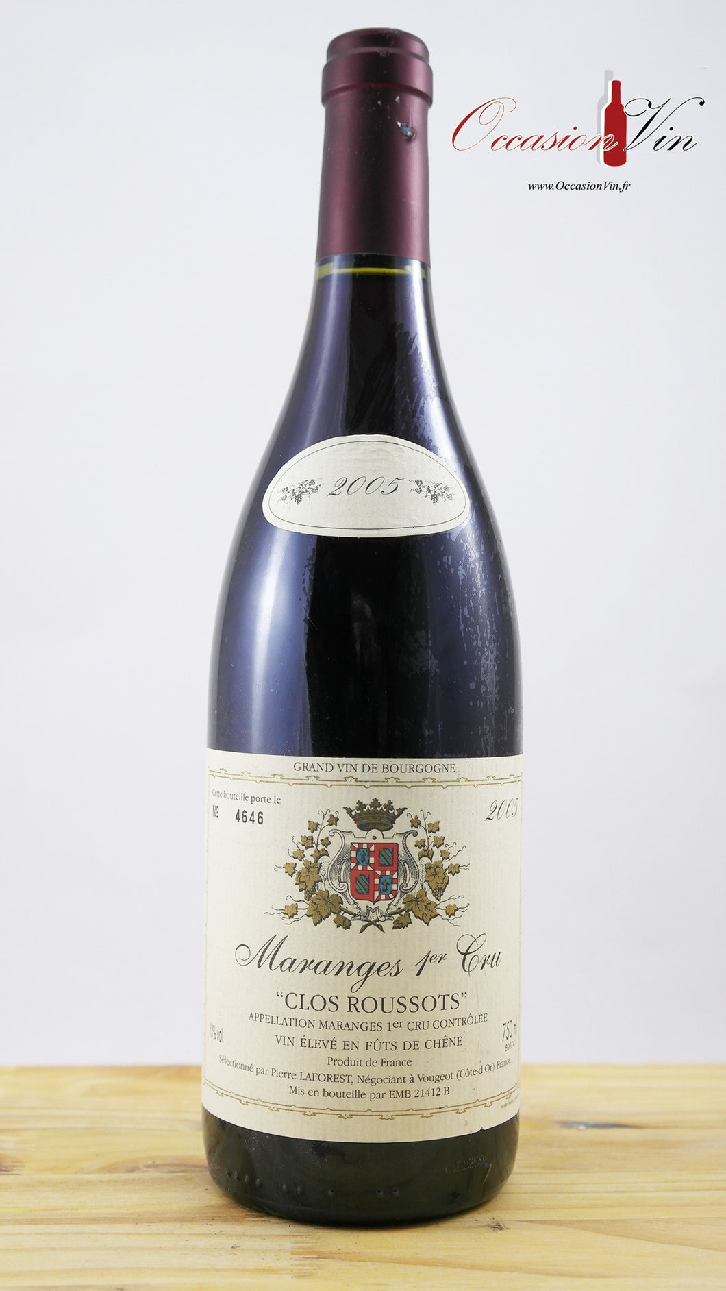 Maranges 1er Cru « Clot Roussots » Vin 2005