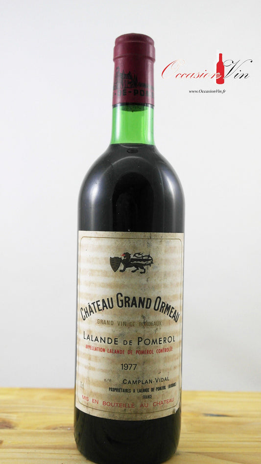 Château Grand Ormeau Vin 1977