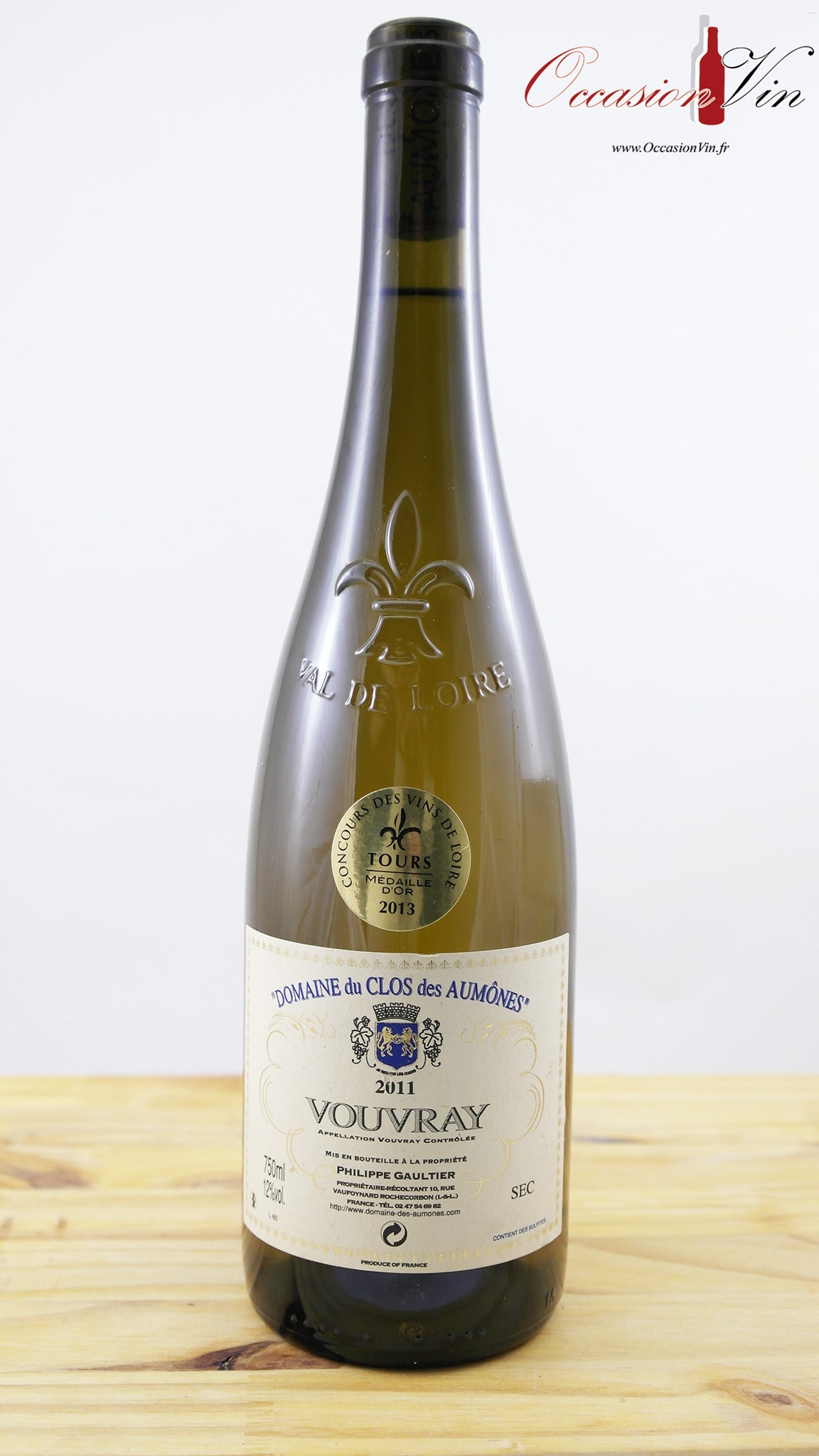 Vouvray Domaine du Clos des Aumônes CM Vin 2011