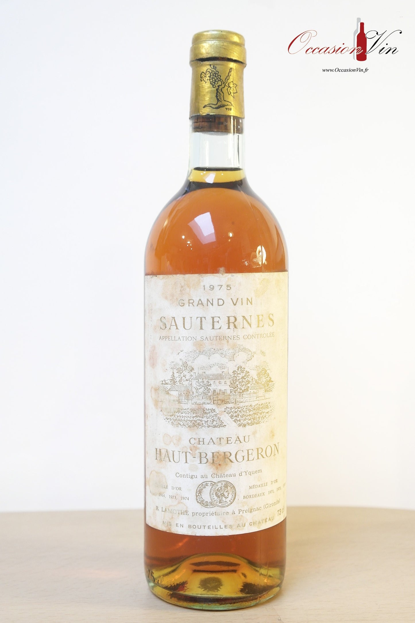 Château Haut Bergeron Contigu Yquem Vin 1975