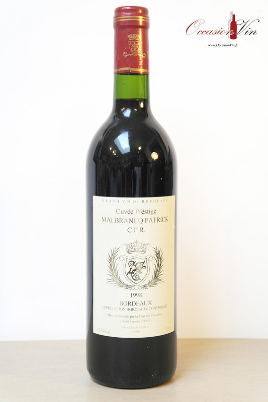 Cuvée Prestige Malbrancq Patrick Vin 1998