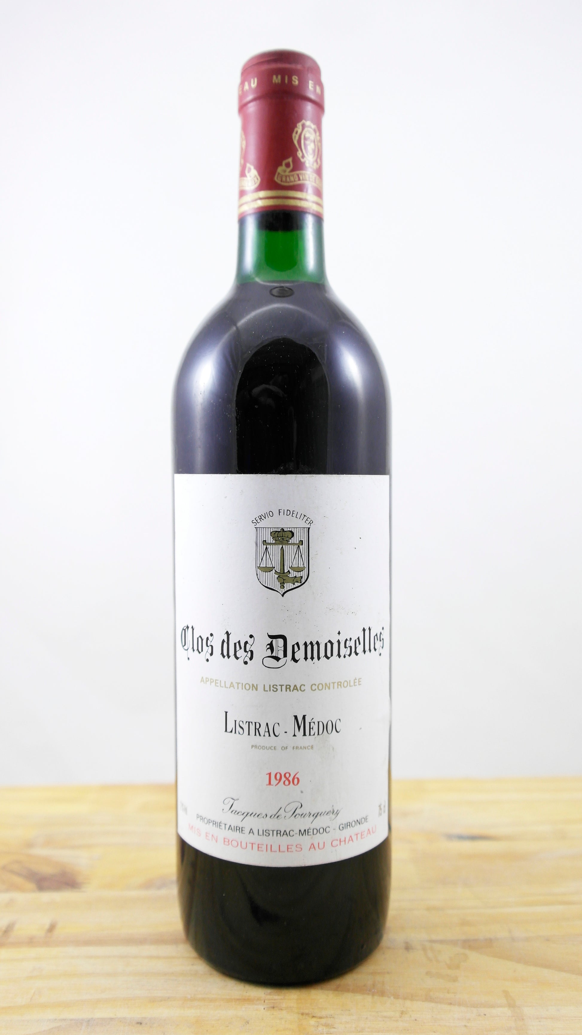 Vin Année 1986 Clos des Demoiselles 