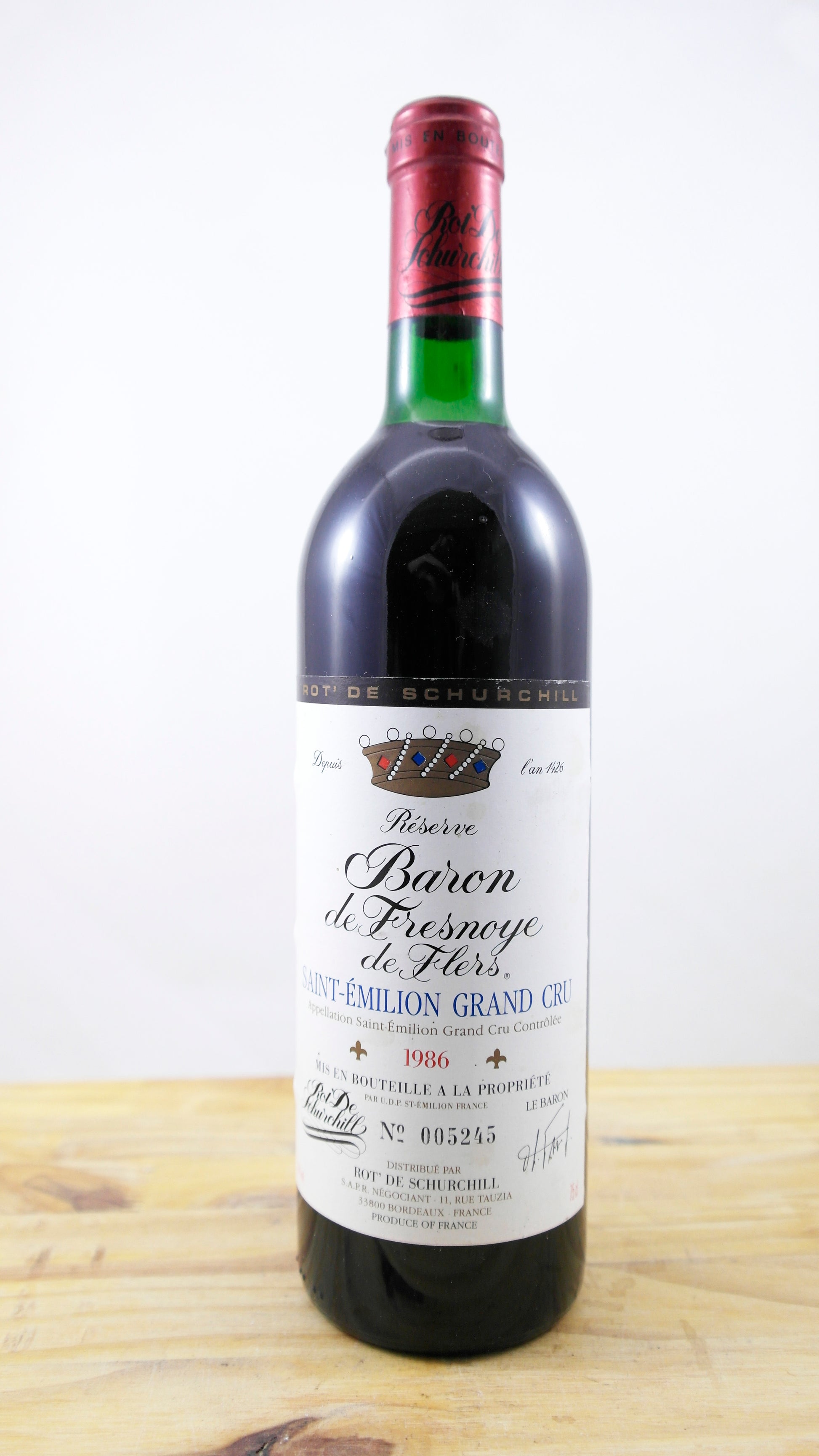 Vin Année 1986 Baron de Fresnoye de Flers