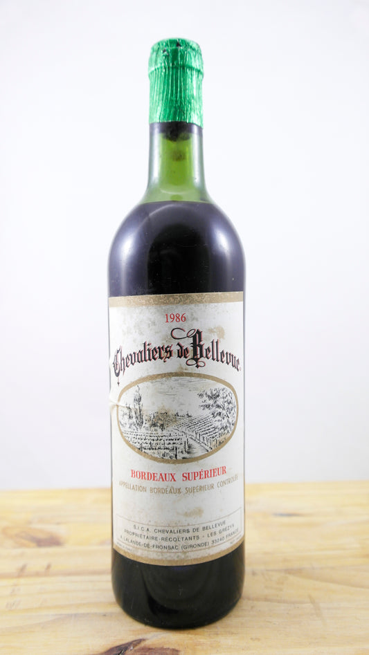 Vin Année 1986 Bordeaux Supérieur Chevaliers de Bellevue