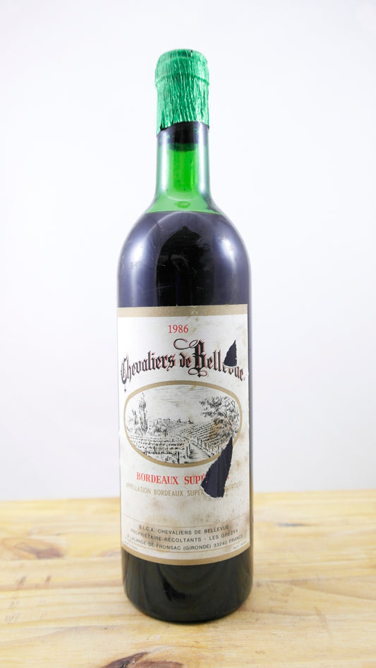 Vin Année 1986 Bordeaux Supérieur Chevaliers de Bellevue ELA