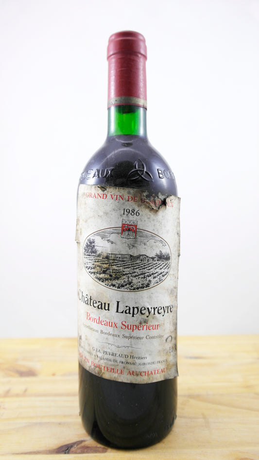 Vin Année 1986 Château Lapeyreyre EDT