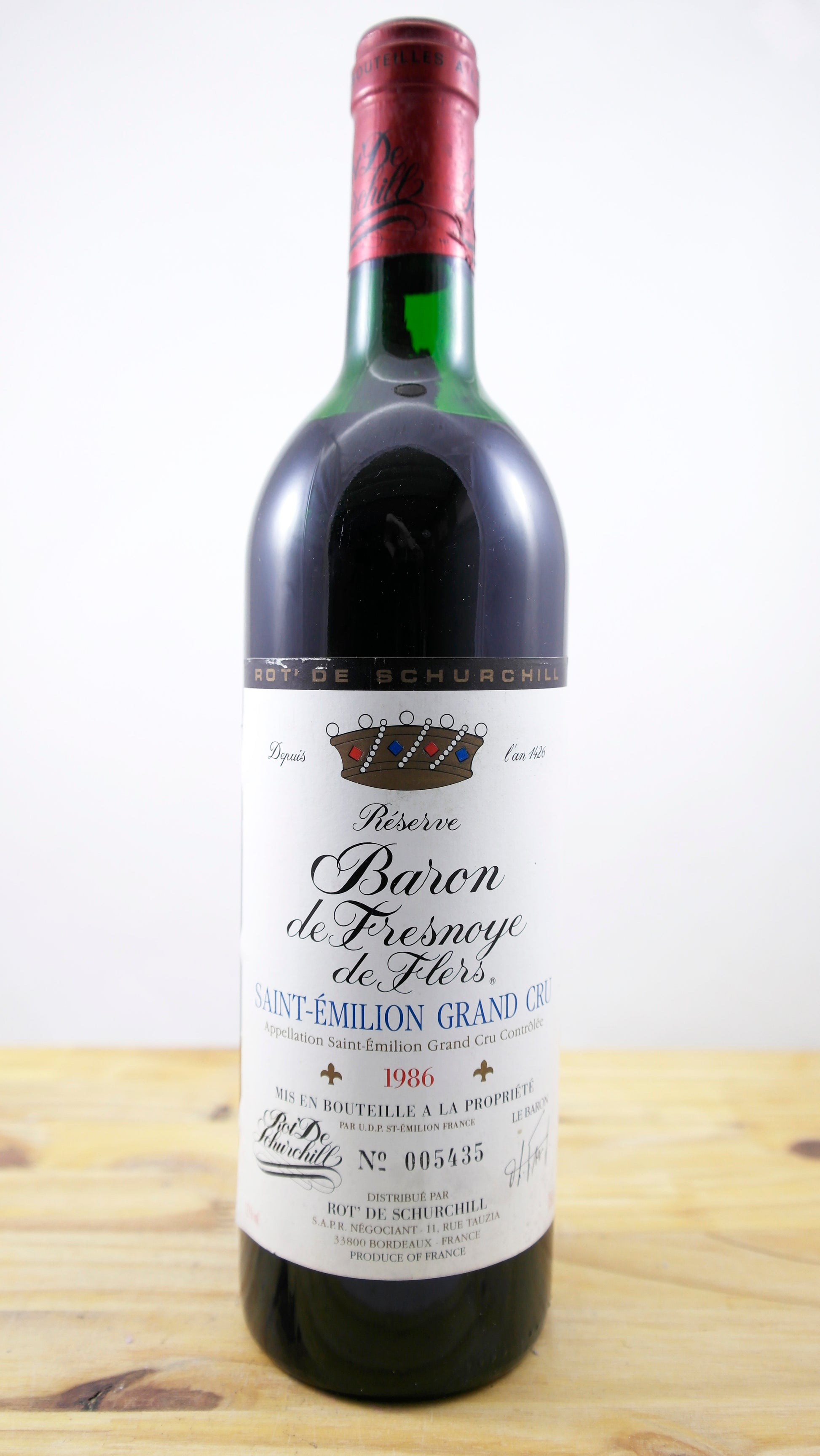 Vin Année 1986 Réserve Baron de Fresnoye de Flers HE