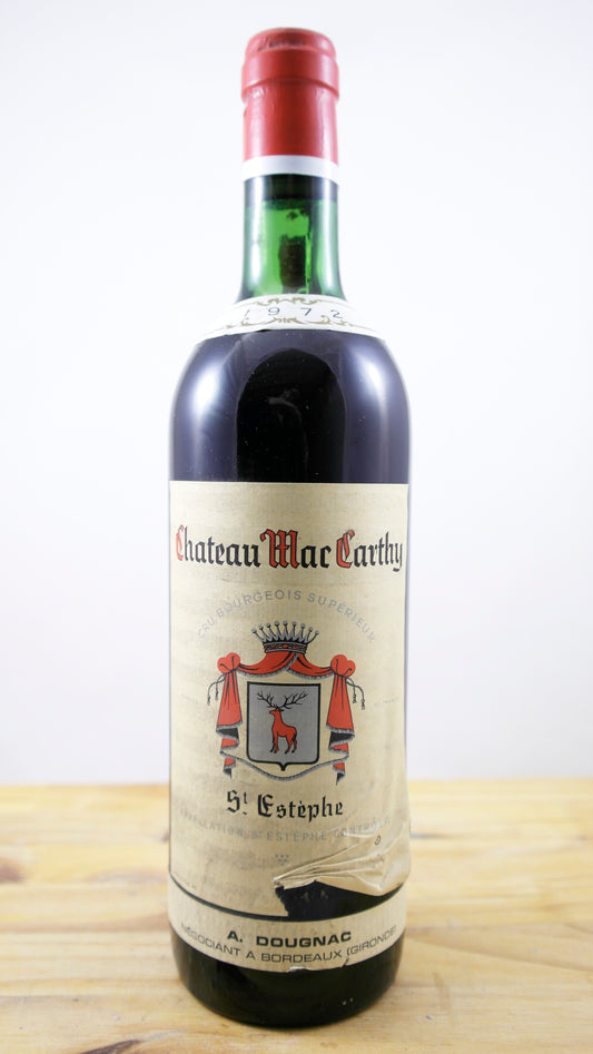 Vin Année 1972 Château Mac Carthy ETA