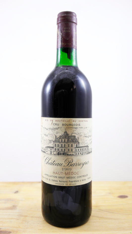 Vin Année 1989 Château Barreyres