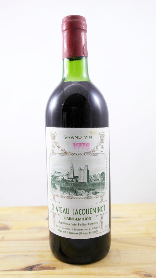 Vin Année 1978 Château Jacqueminot