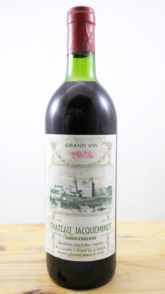 Vin Année 1978 Château Jacqueminot ELA