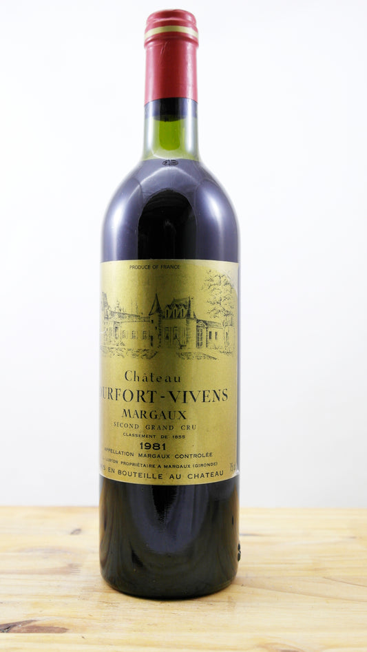 Vin Année 1981 Château Durfort-Vivens