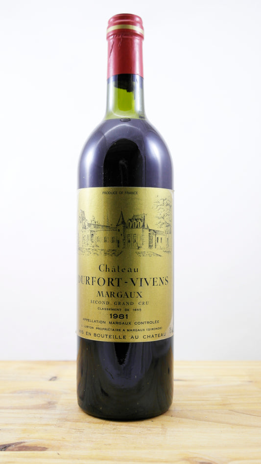 Vin Année 1981 Château Durfort-Vivens HE