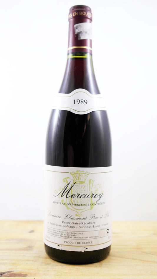 Vin Année 1989 Mercurey Domaine Chaumont