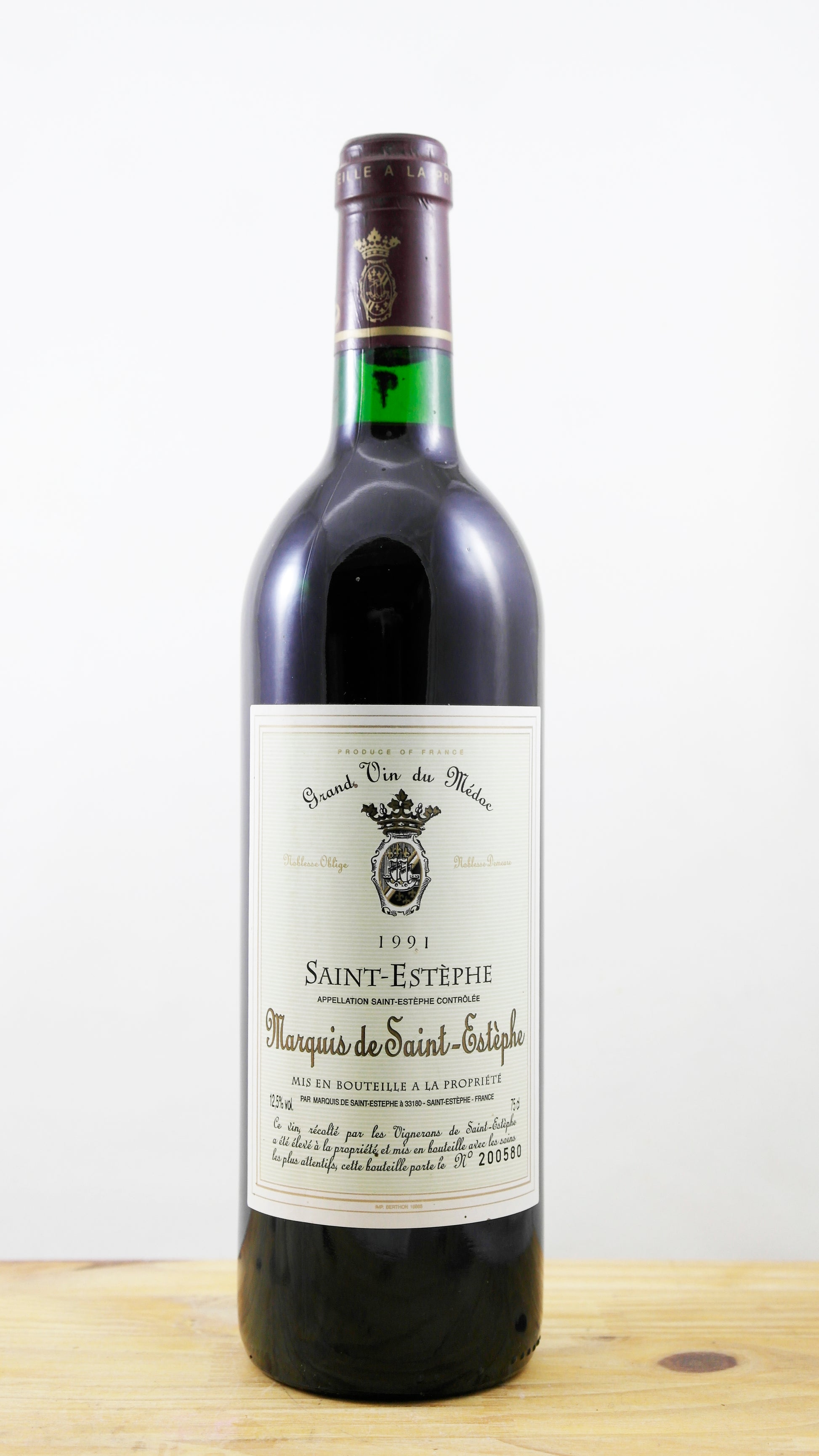 Vin Année 1991 Marquis de Saint-Estèphe