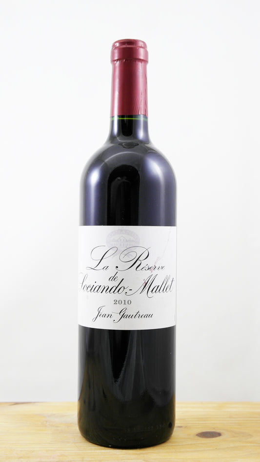 Vin Année 2010 La Réserve de Sociando-Mallet