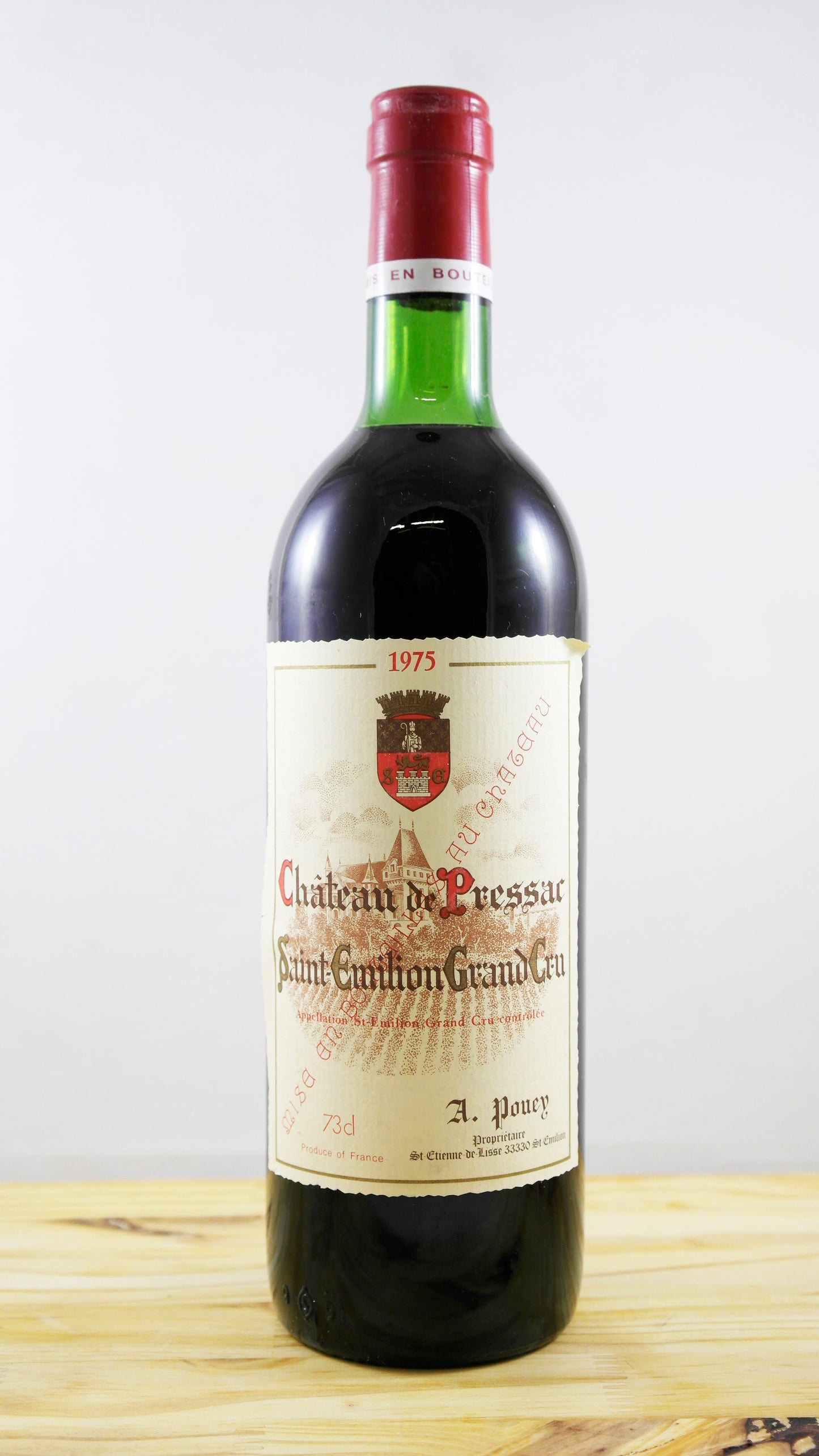 Vin Année 1975 Château de Pressac