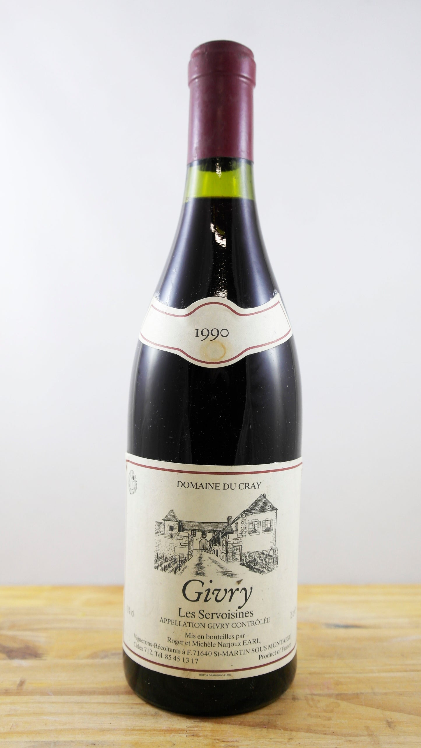 Vin Année 1990 Domaine du Cray Givry Les Servoisines