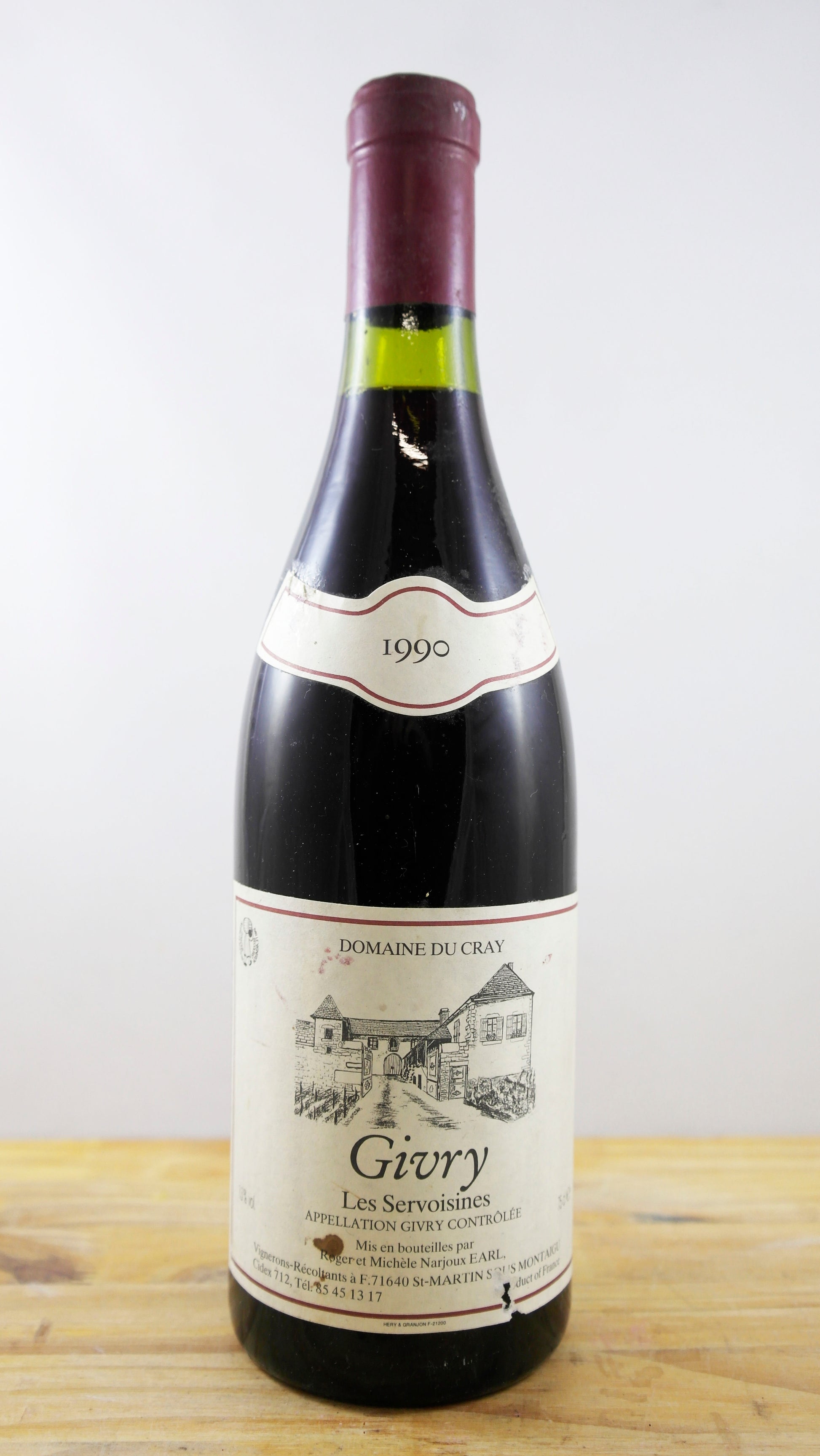 Vin Année 1990 Domaine du Cray Givry Les Servoisines