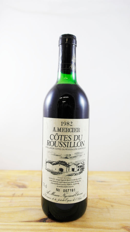 Vin Année 1982 A Mercier Côtes du Roussillon