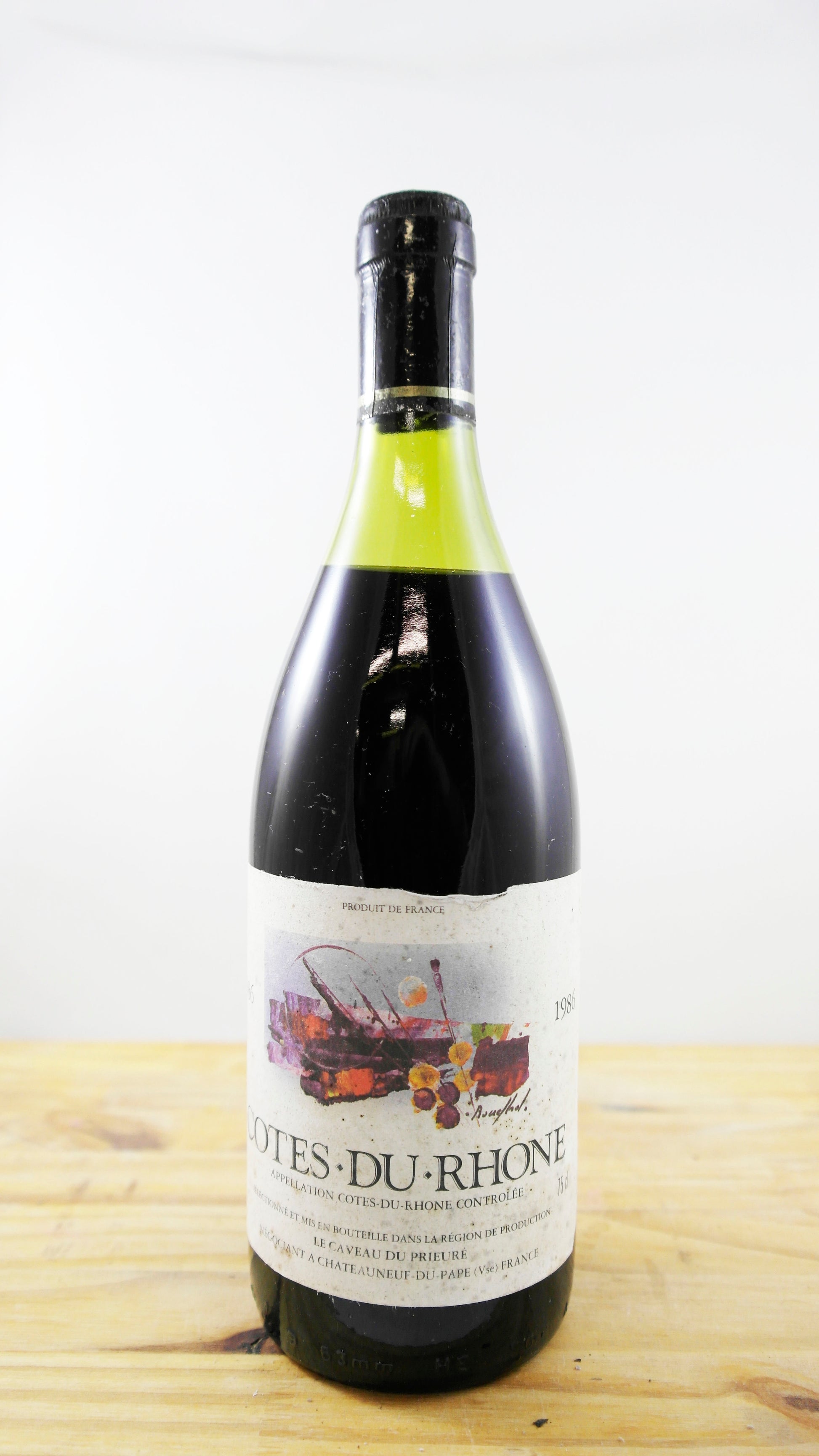 Vin Année 1986 Côtes du Rhône Le Caveau du Prieuré