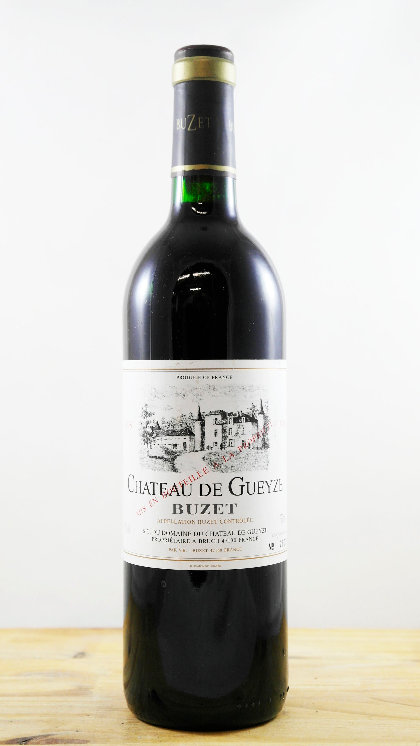 Vin Année 1998 Château de Gueyze