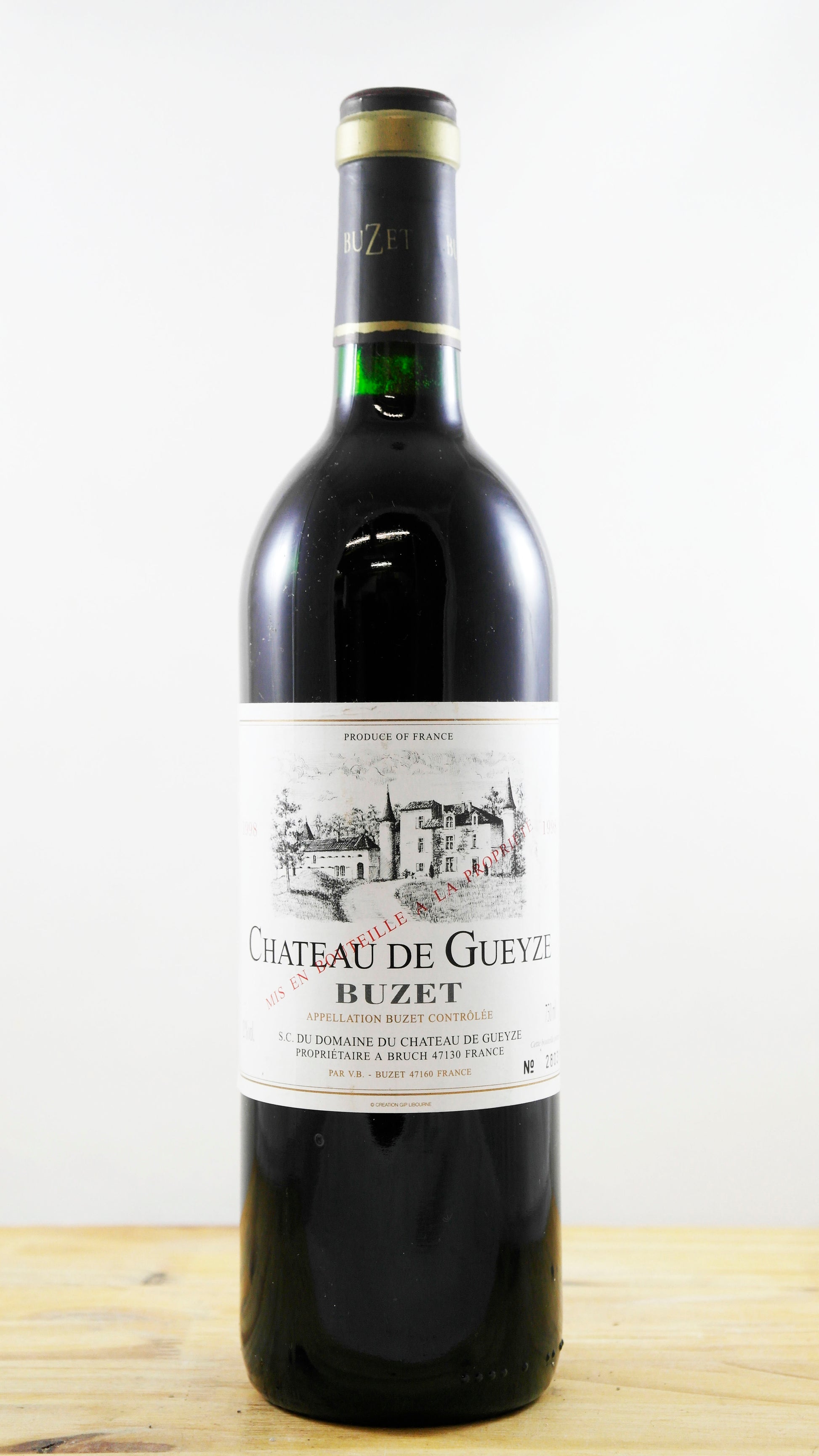 Vin Année 1998 Château de Gueyze