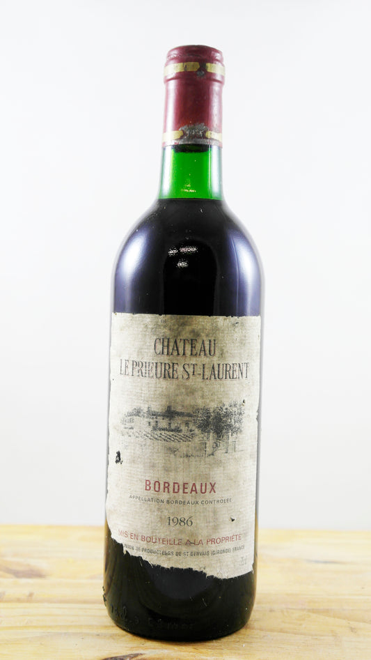 Vin Année 1986 Château Le Prieure St-Laurent