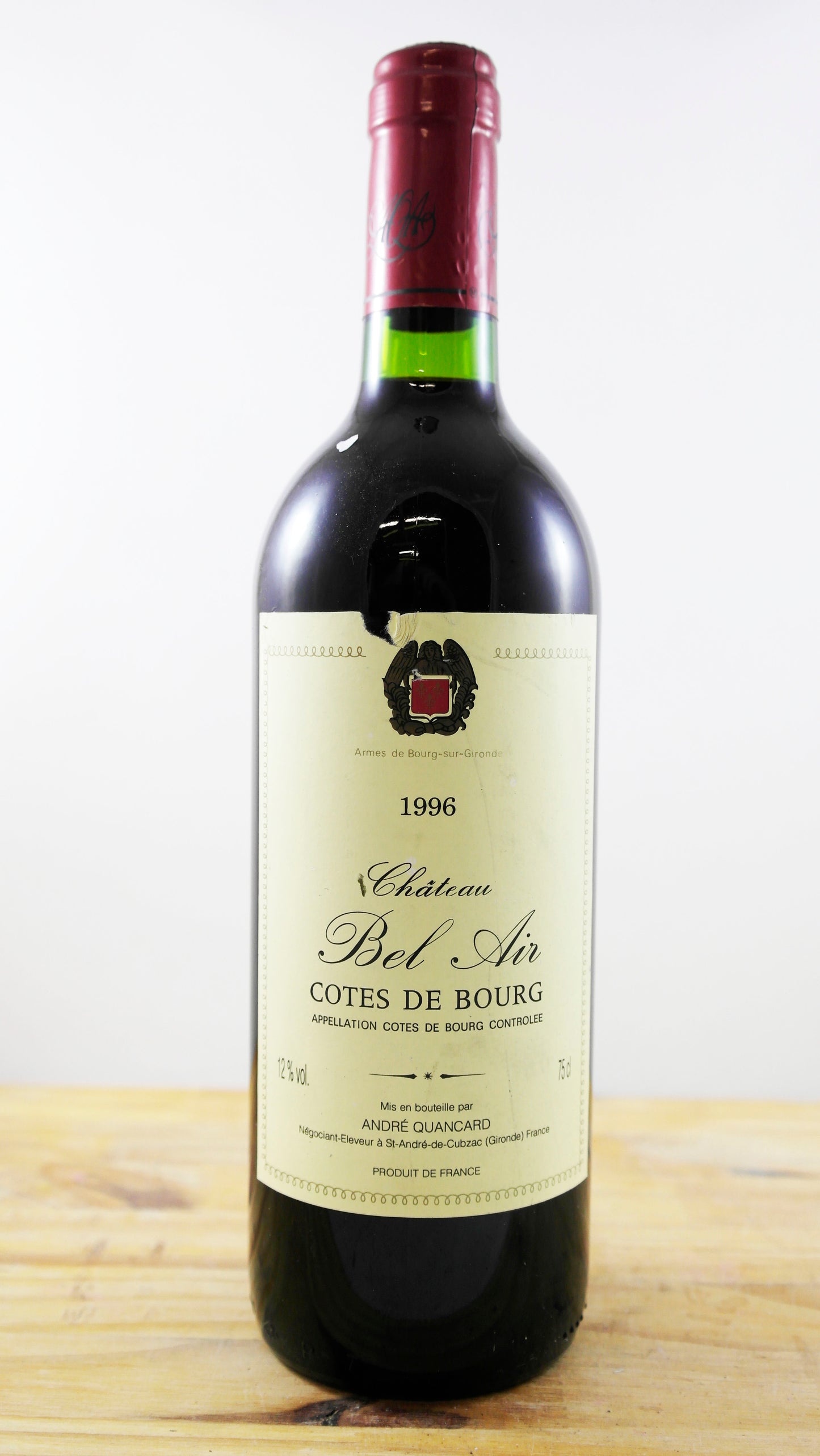 Vin Année 1996 Château Bel Air 