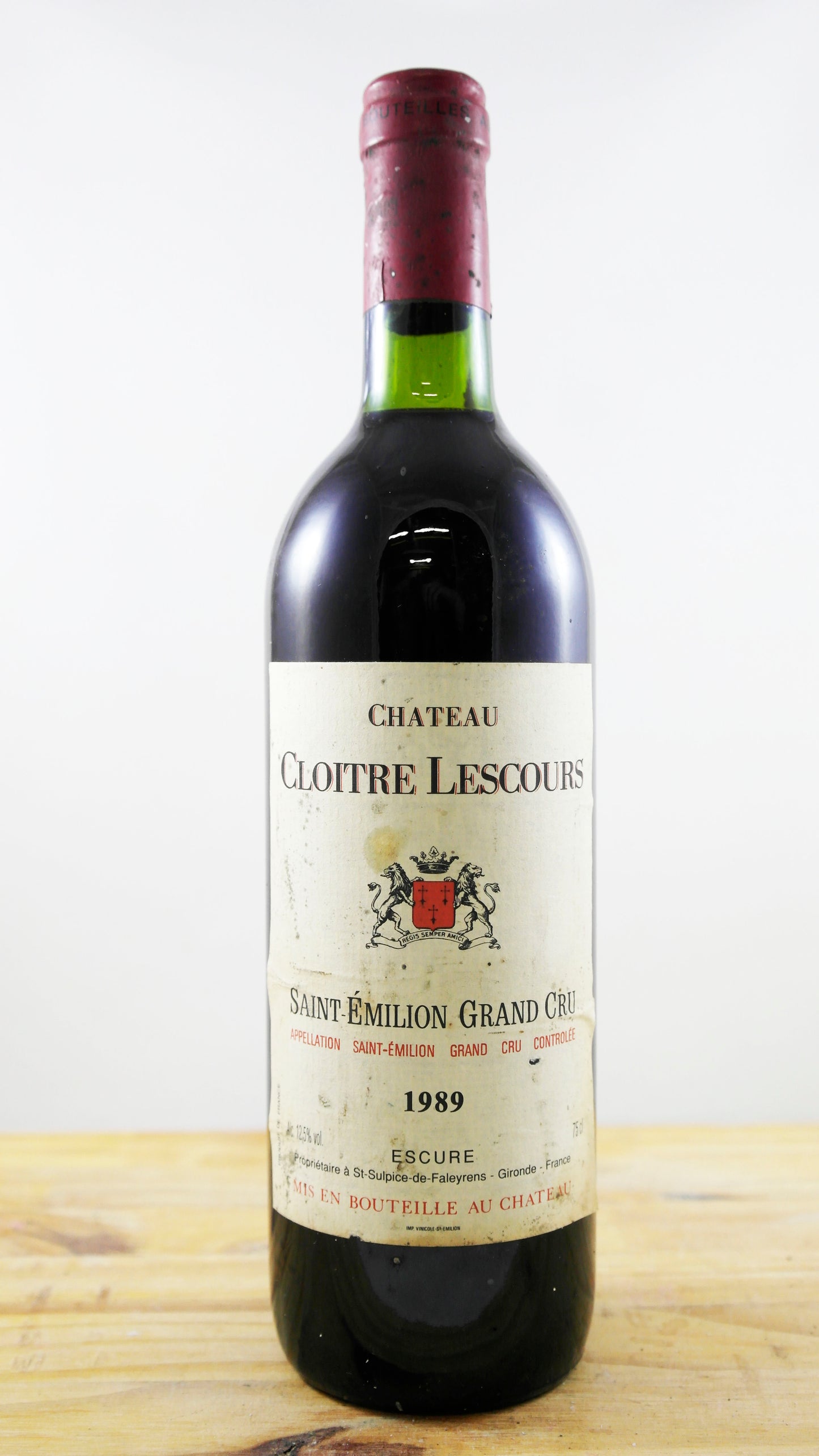 Vin Année 1989 Château Cloitre Lescours 