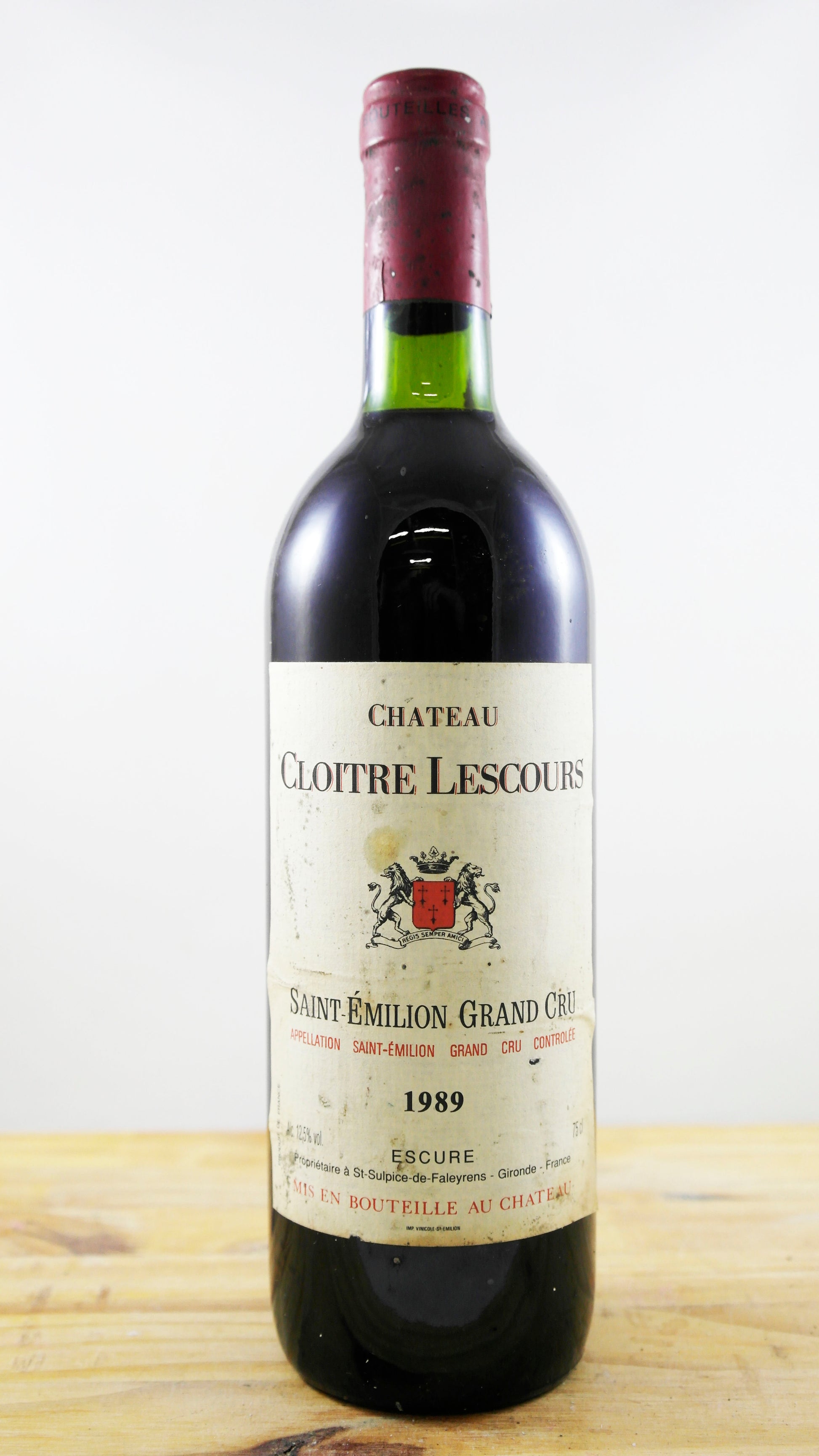 Vin Année 1989 Château Cloitre Lescours 