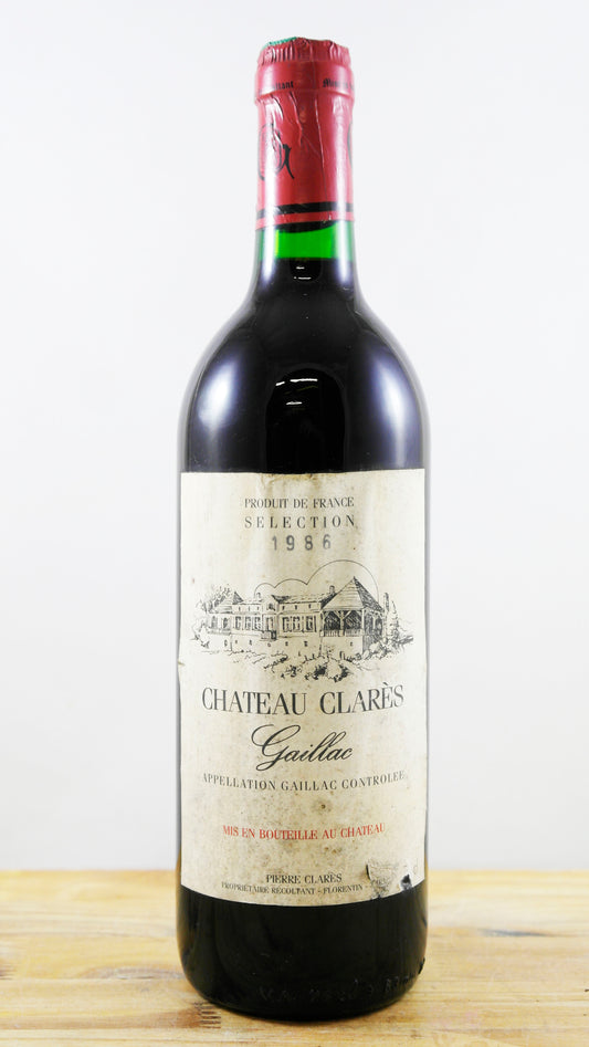 Vin Année 1986 Château Clarès Gaillac