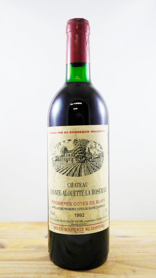Vin Année 1992 Château-Alouette La Roseraie