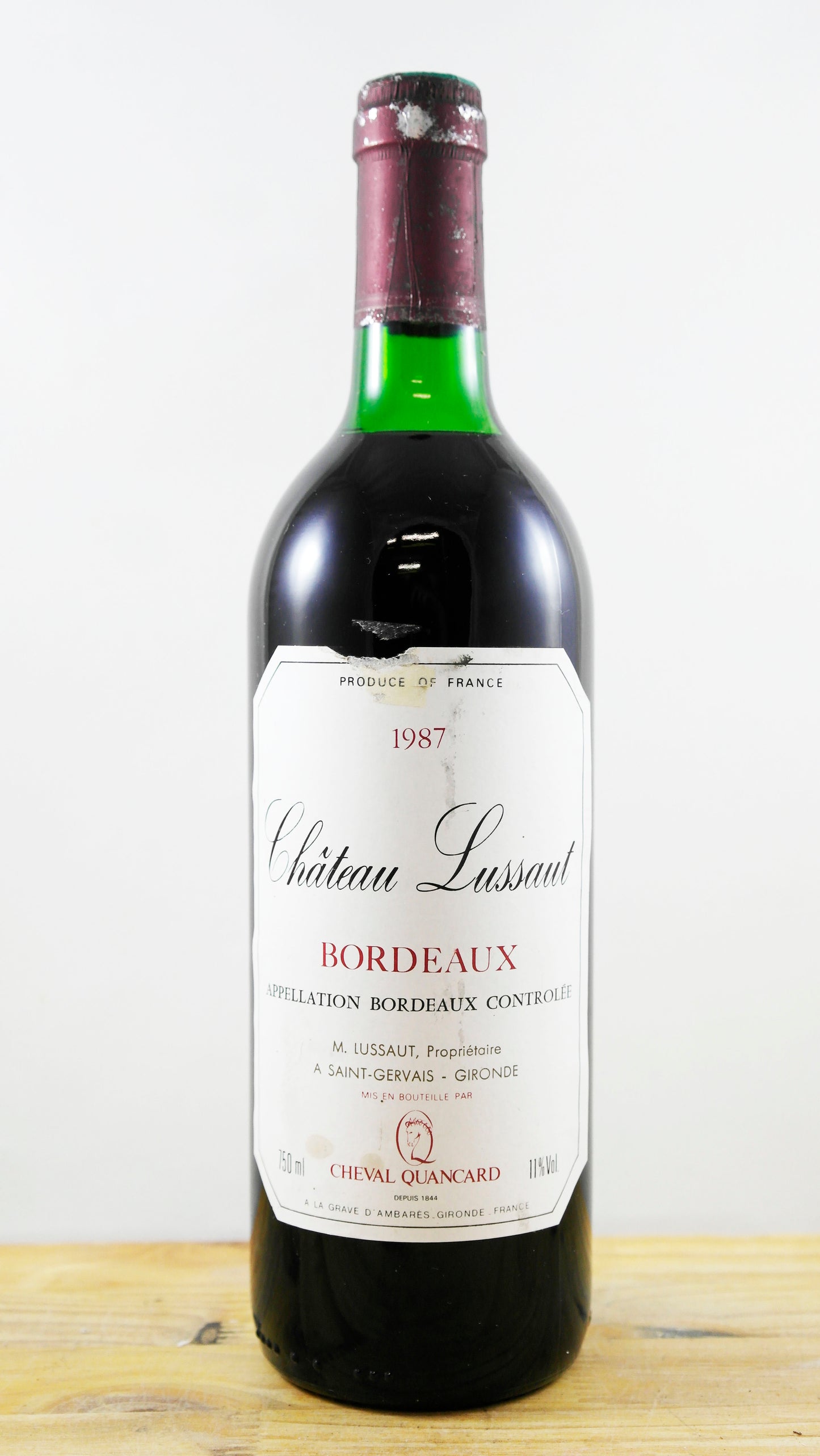 Vin Année 1987 Château Lussaut Cheval Quancard