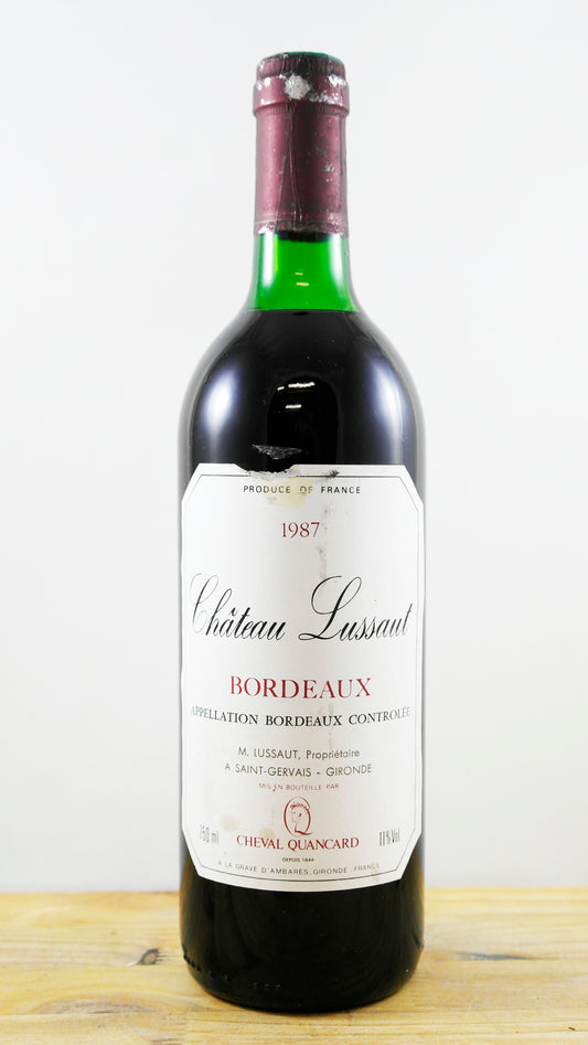 Vin Année 1987 Château Lussaut Cheval Quancard