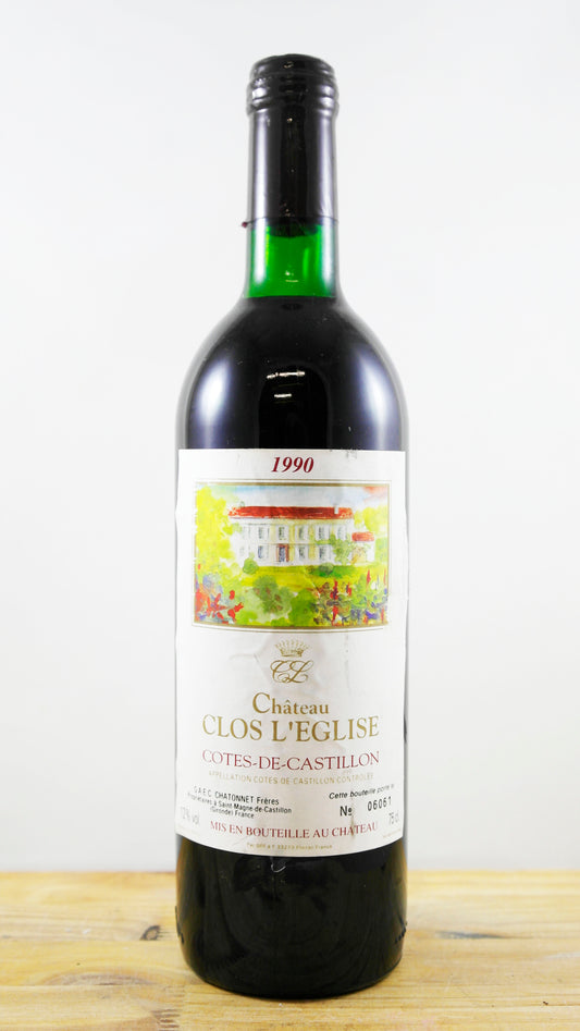 Vin Année 1990 Château Clos Eglise