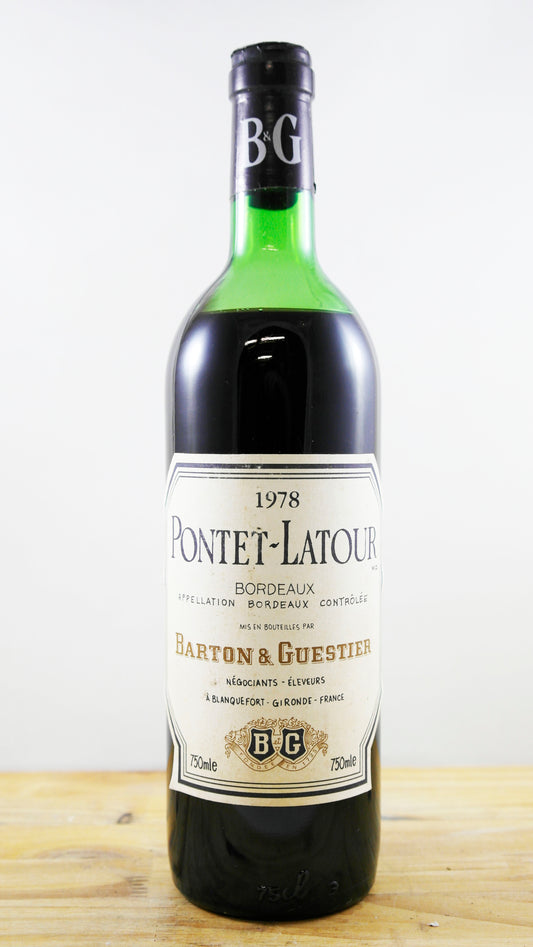 Vin Année 1978 Pontet-Latour Barton et Guestier