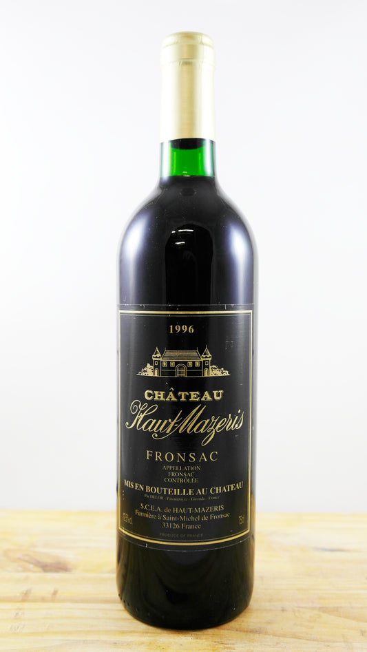 Vin Année 1996 Château Haut-Mazeris