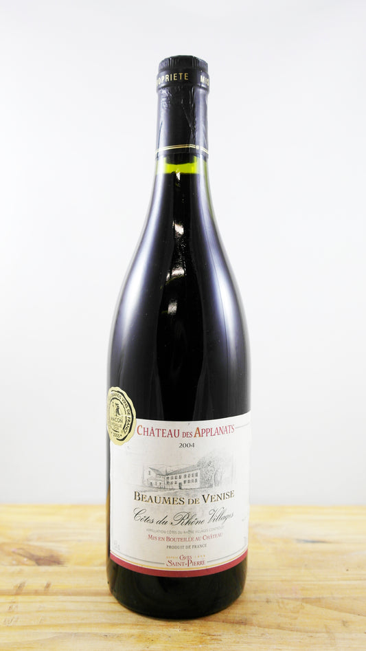 Vin Année 2004 Château des Applanats Beaumes de Venise