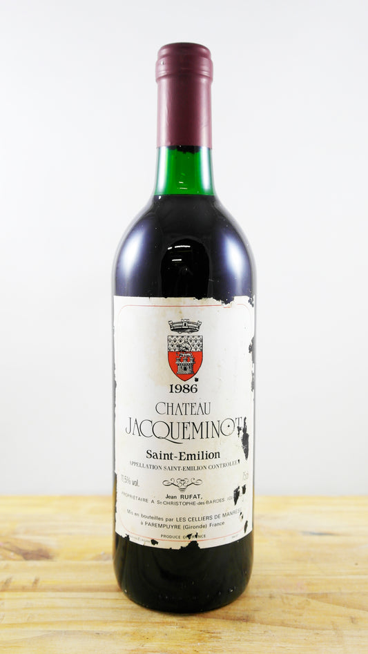 Vin Année 1986 Château Jacqueminot