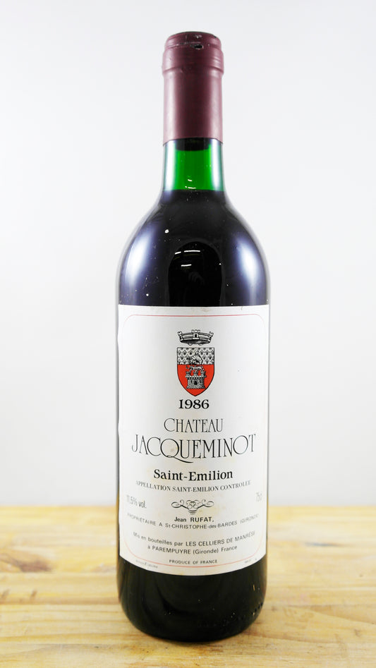 Vin Année 1986 Château Jacqueminot