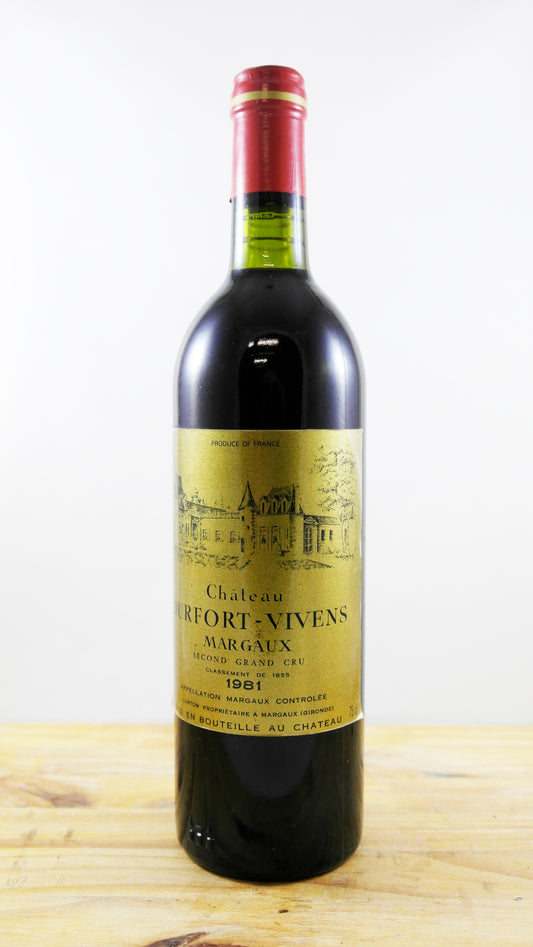 Vin Année 1981 Château Durfort-Vivens