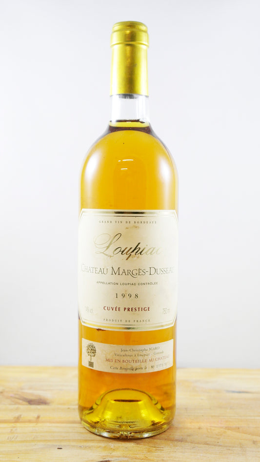 Vin Année 1998 Loupiac Margès Dusseau