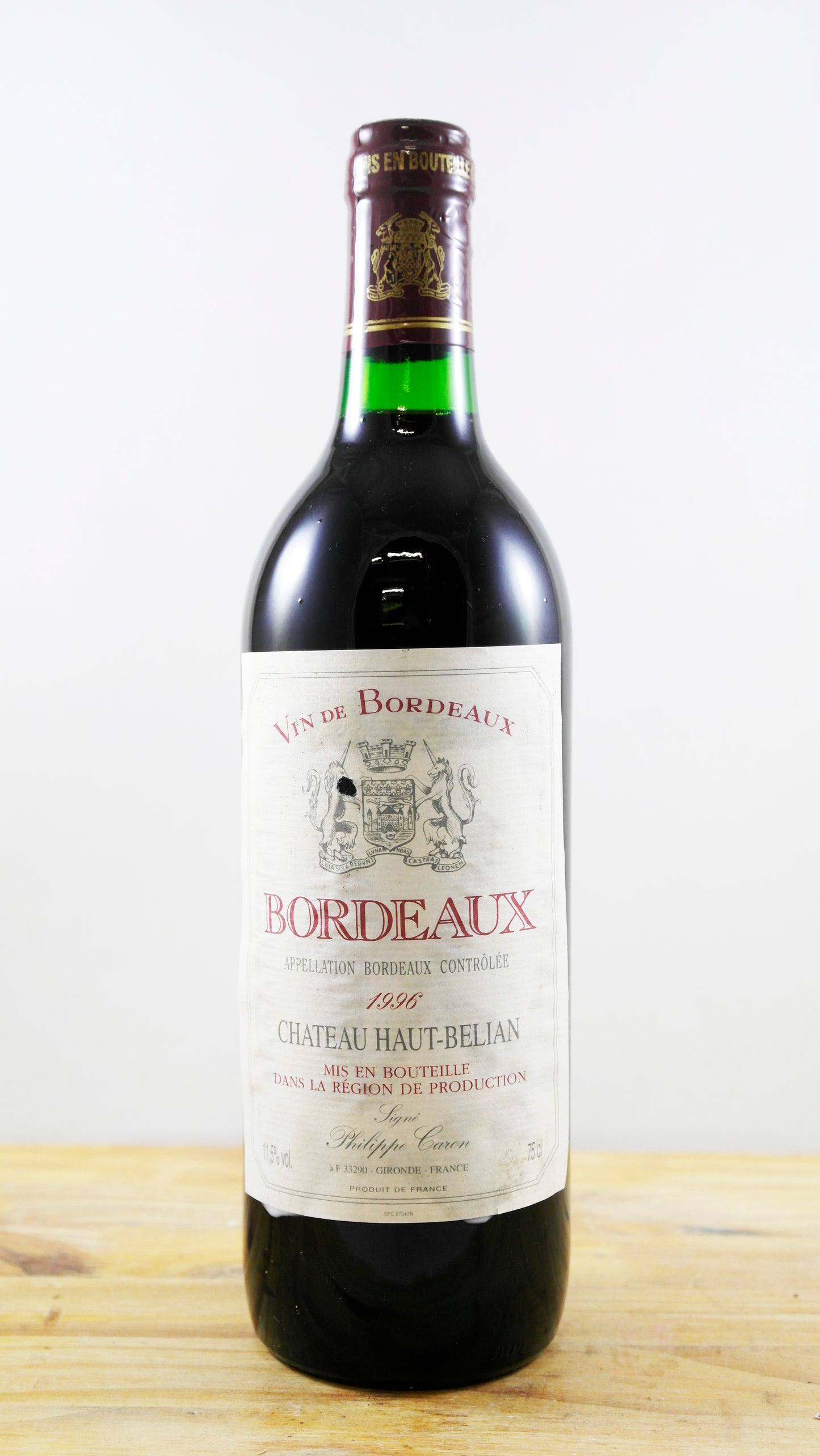 Vin Année 1996 Bordeaux Château Haut-Belian